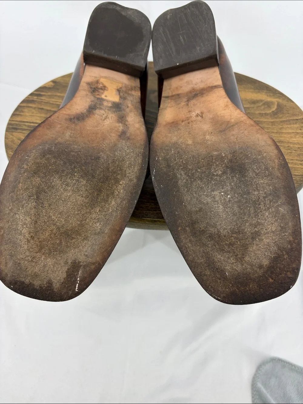 M.Gemi Womens Leather Made in Italy Heeled Loafers w/ Buckle, sz 38